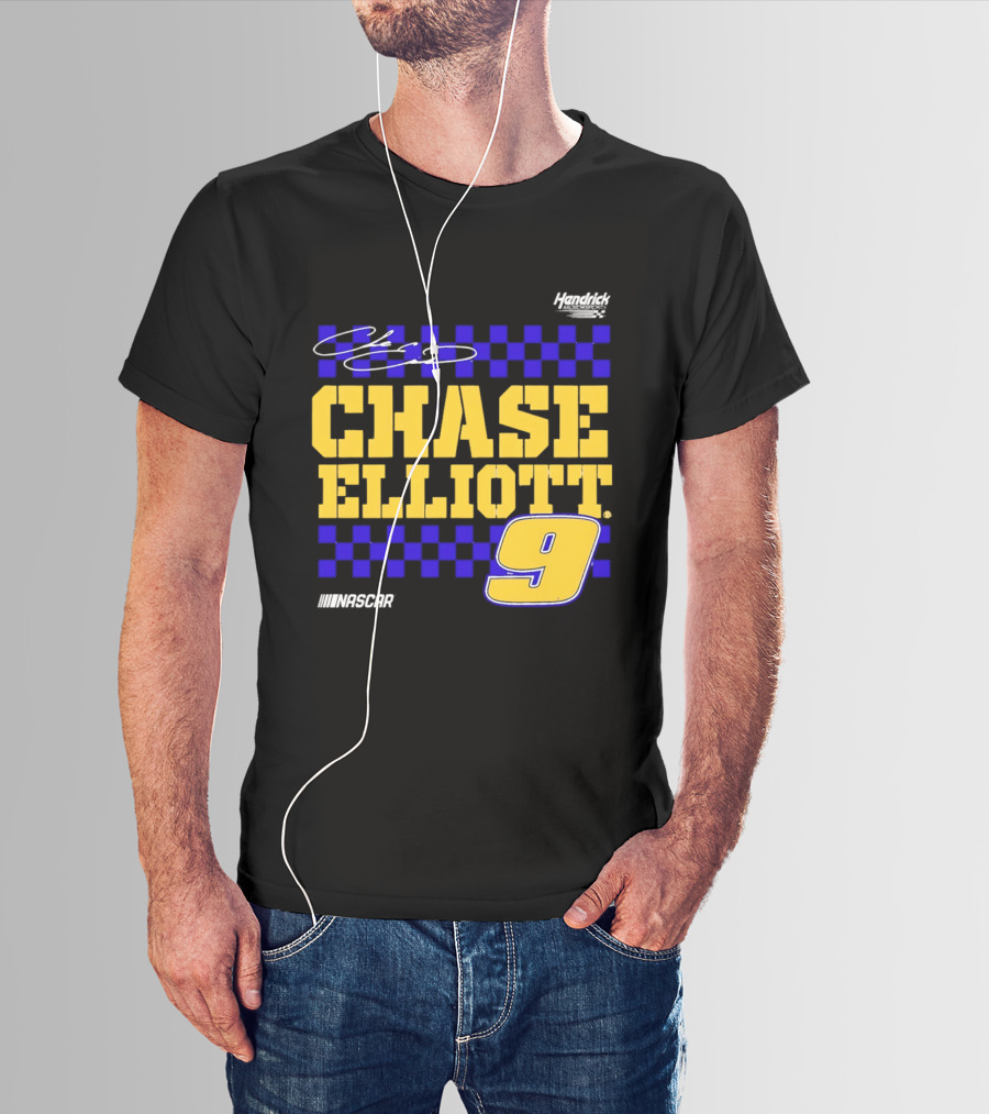 Chase Elliott 9 NASCAR Hendrick Motorsports Vive La Fete Autographed T-Shirt
