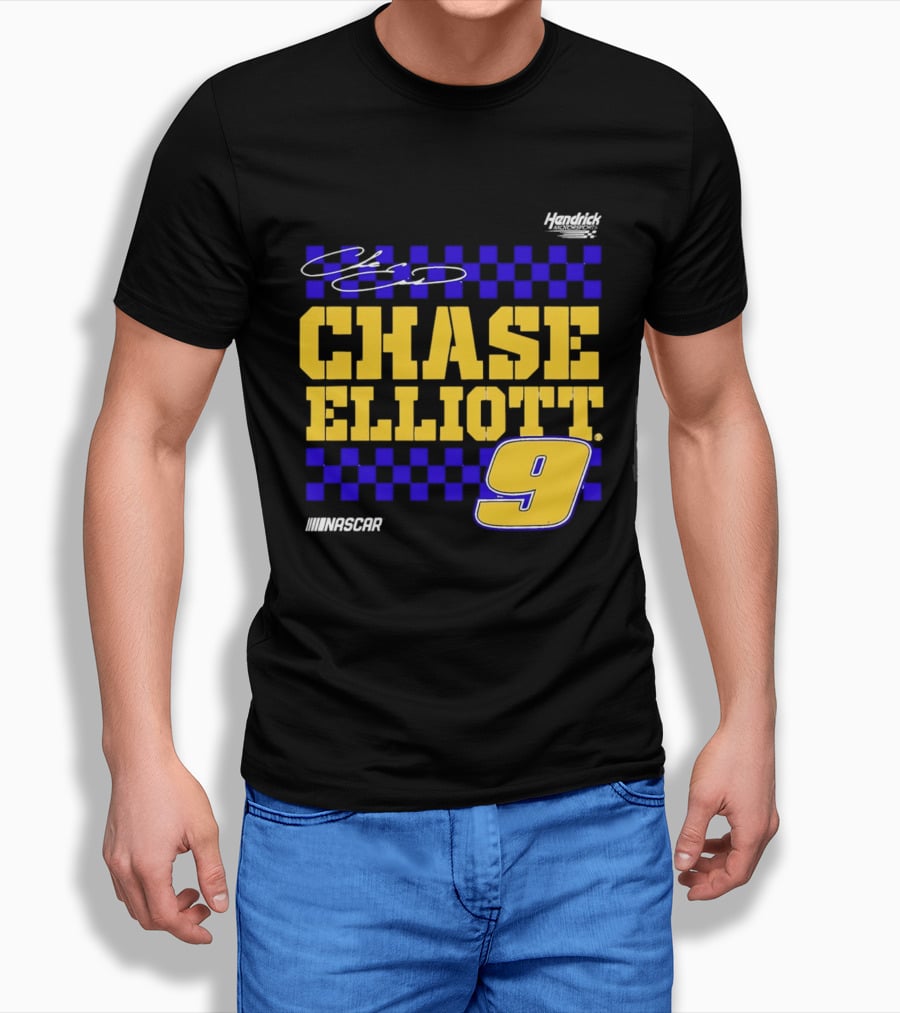 Chase Elliott 9 NASCAR Hendrick Motorsports Vive La Fete Autographed T-Shirt