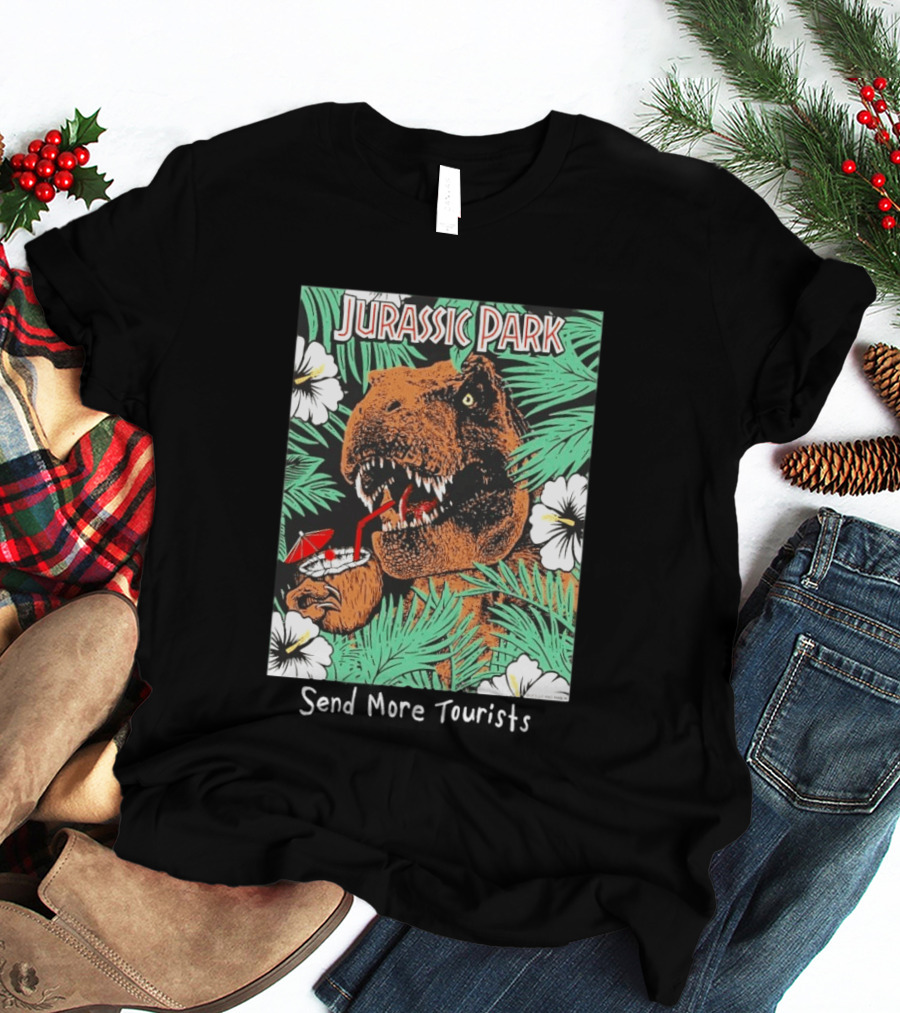 Jurassic Park Send More Tourists Rex Tropical Drink Scene T-Shirt