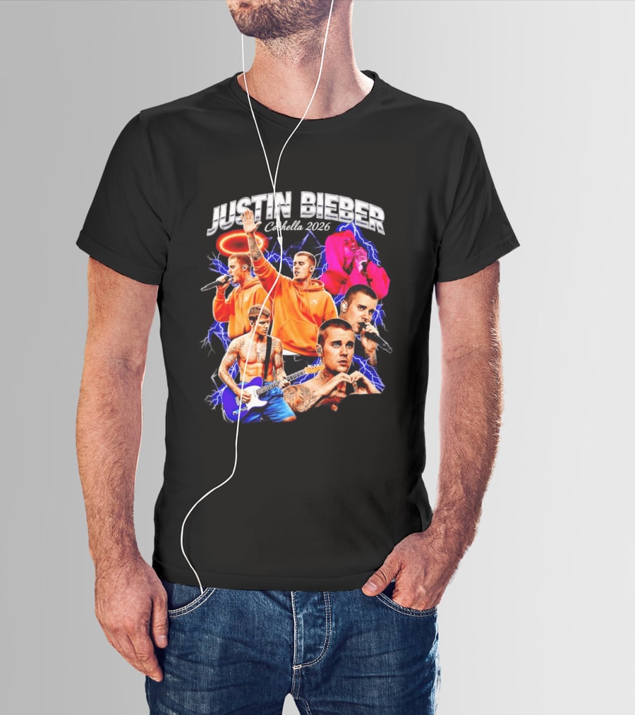 Justin Bieber Coachella 2026 Bootleg Collectible Compilation T-Shirt