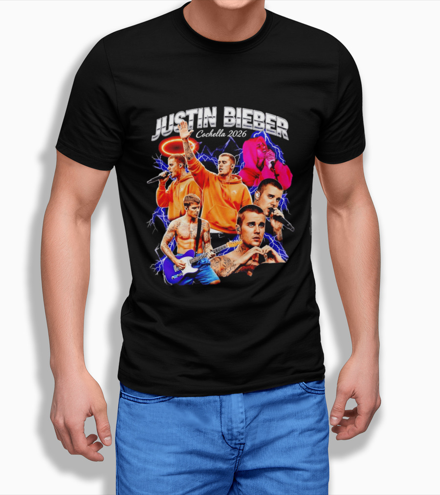 Justin Bieber Coachella 2026 Bootleg Collectible Compilation T-Shirt