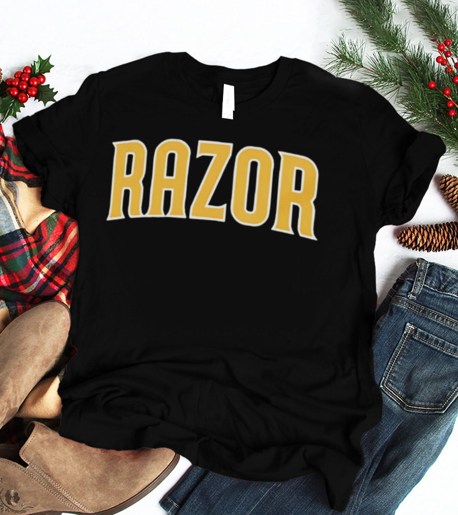 Razor Shines Montreal Expos MLB Yellow Retro Font T-Shirt