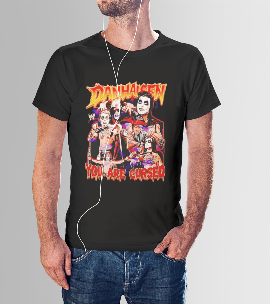 Danhausen WWE You Are Cursed Wrestling Montage Comic T-Shirt