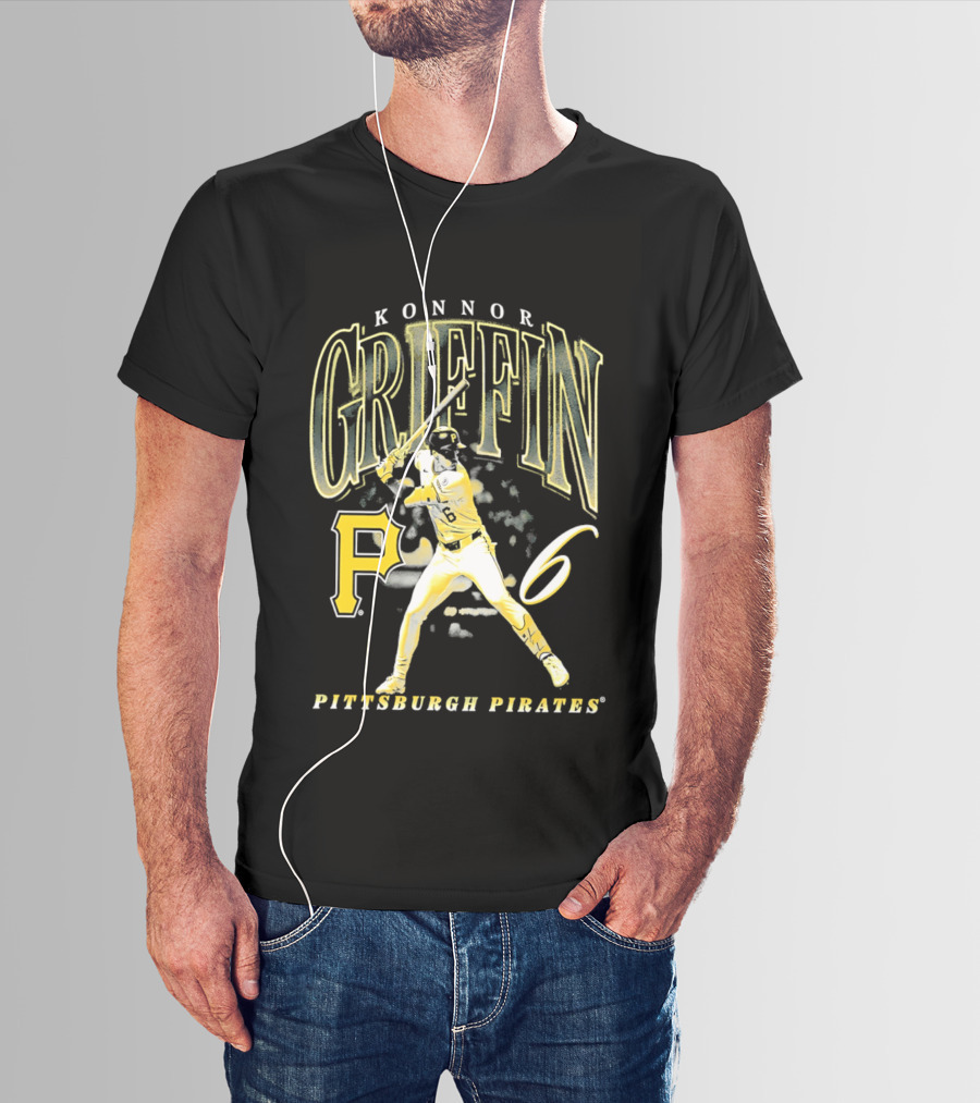 Konnor Griffin 6 Pittsburgh Pirates Baseball Swing Iconic P T-Shirt