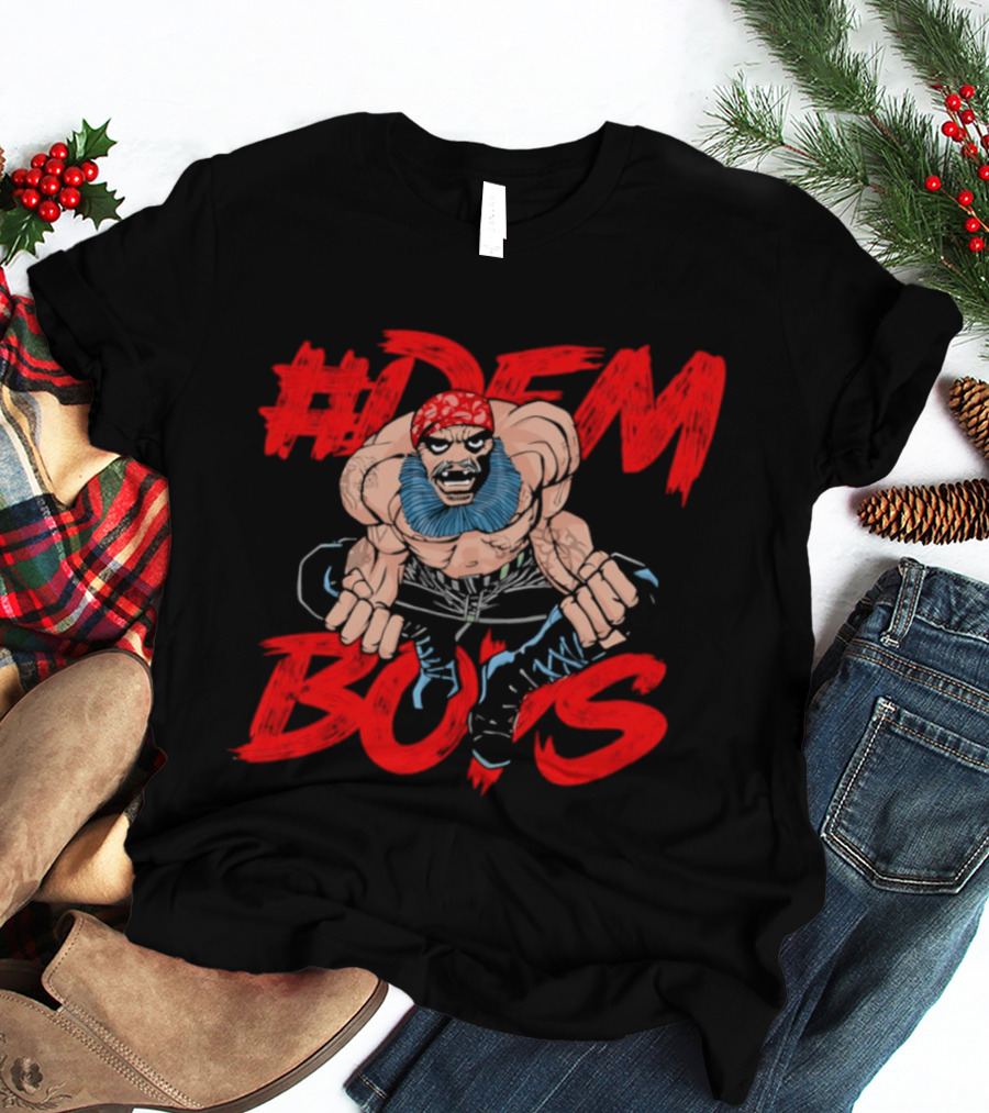 #DEM BOYS Bearded Muscle Wrestler Red Bandana T-Shirt