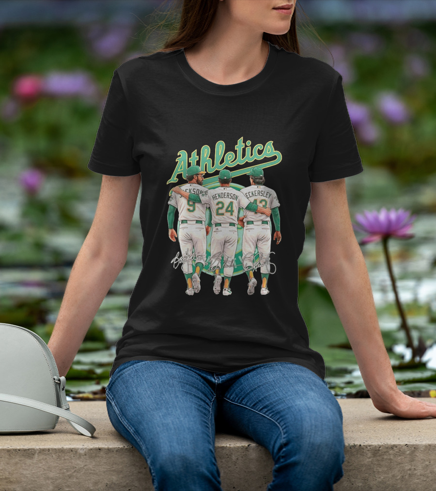 Rickey Henderson Reggie Jackson Dennis Eckersley Oakland Athletics Legends T-Shirt