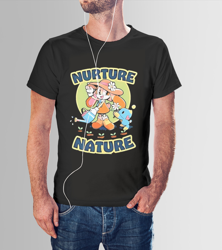 Nurture Nature Hedgehog Chao Earth Day Gardening T-Shirt