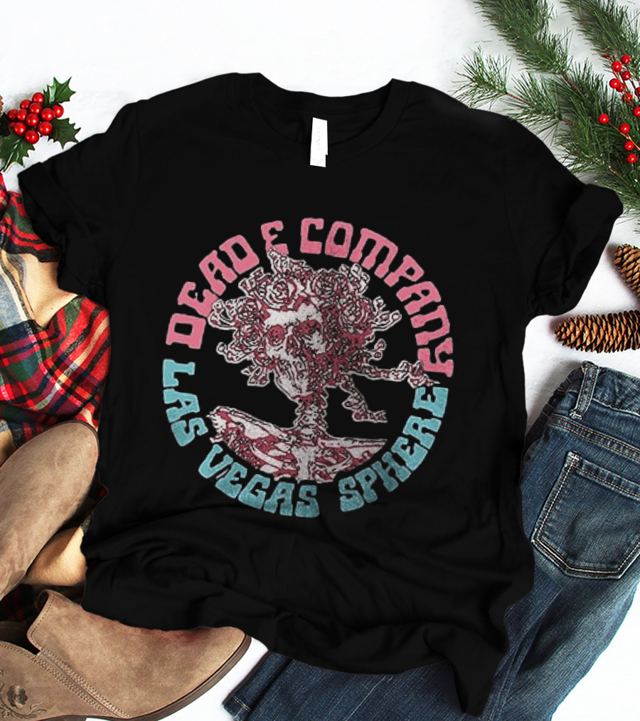 Dead & Company Las Vegas Sphere Bertha Skeleton Roses T-Shirt