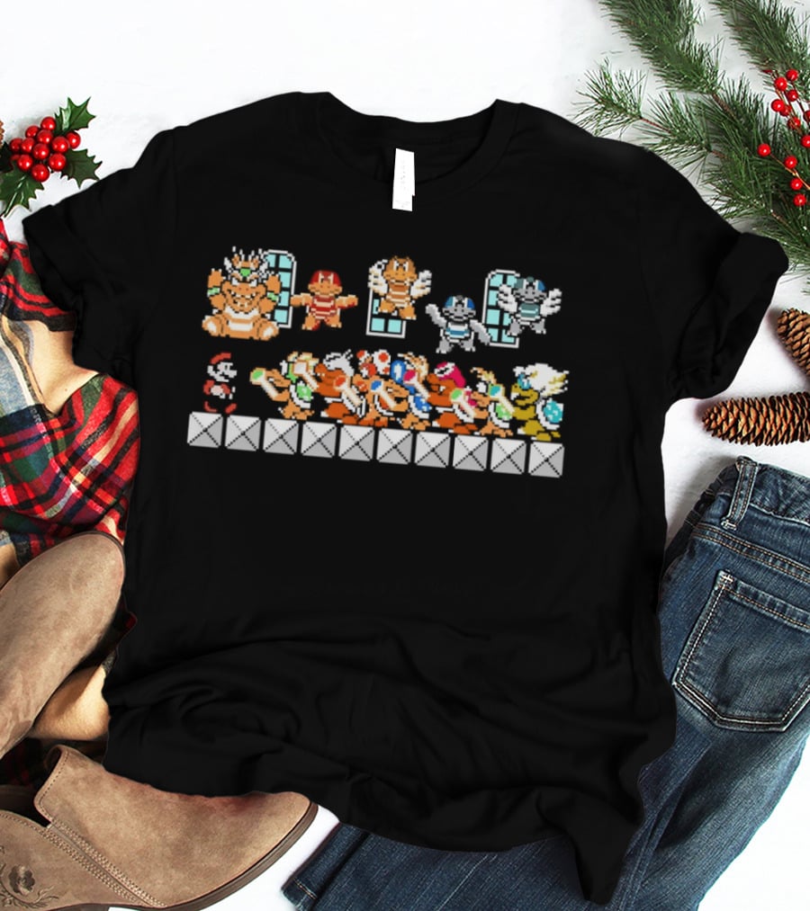 Super Mario 3 Koopalings Boss Battle Pixel T-Shirt