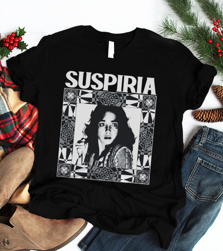 Suspiria 1977 Horror Movie Black And White Vintage Style Jessica Harper T-Shirt