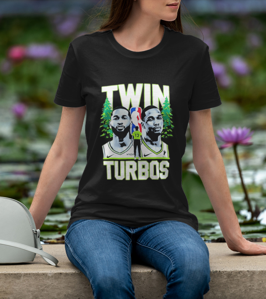 Twin Turbos Minnesota Timberwolves NBA Basketball Player Portraits T-Shirt