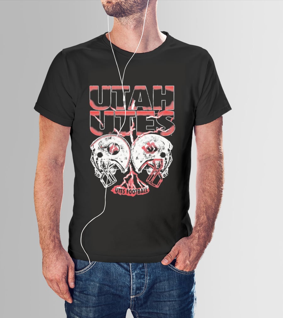 Utah Utes Football Helmets Fan Gear T-Shirt