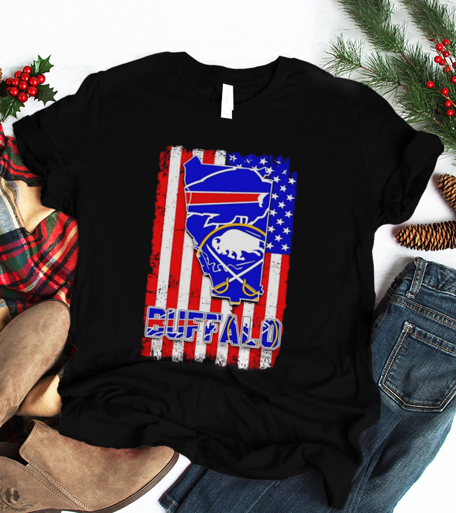 Buffalo Bills Sabres American Flag T-Shirt