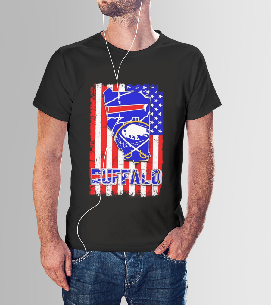 Buffalo Bills Sabres American Flag T-Shirt