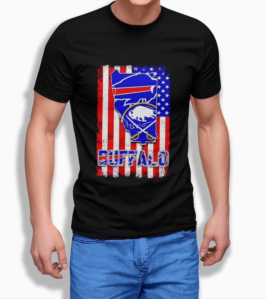 Buffalo Bills Sabres American Flag T-Shirt