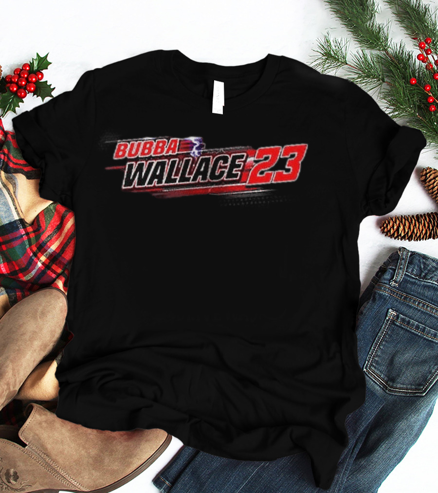 Bubba Wallace 23 Checkered Flag Sports Black T-Shirt