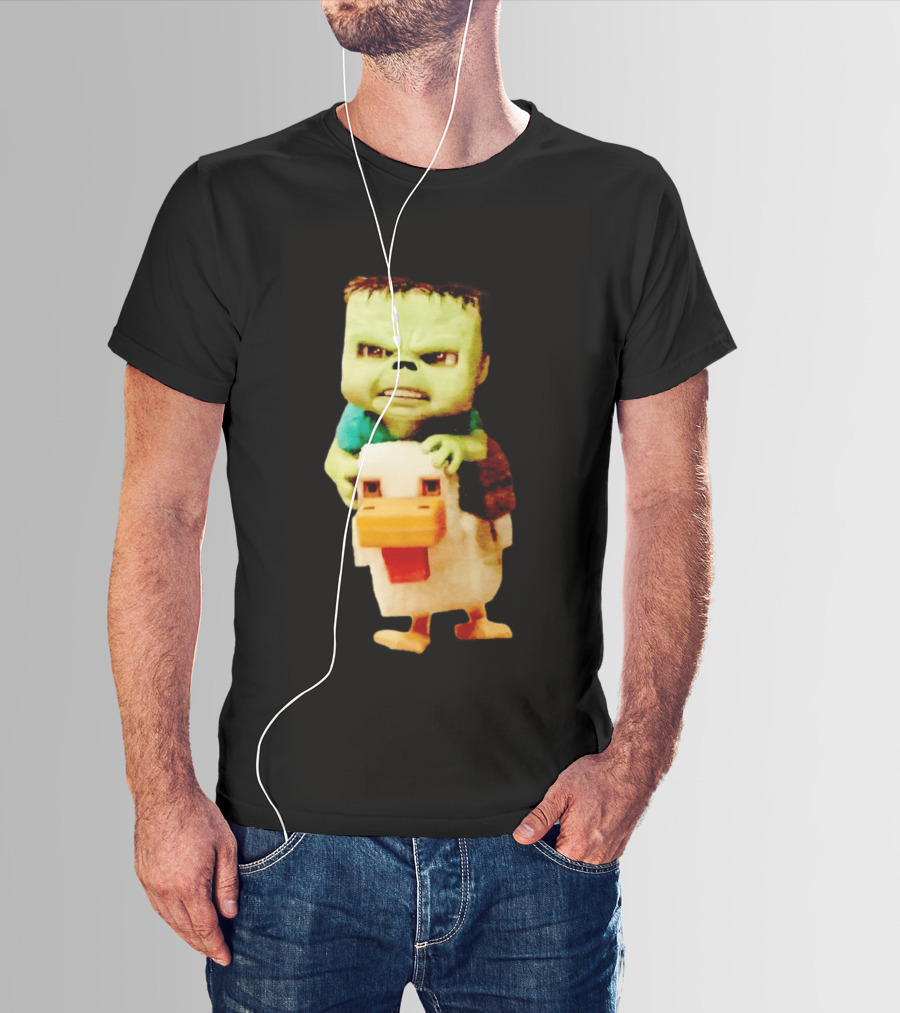 Minecraft Chicken Jockey Frankenstein Mashup T-Shirt