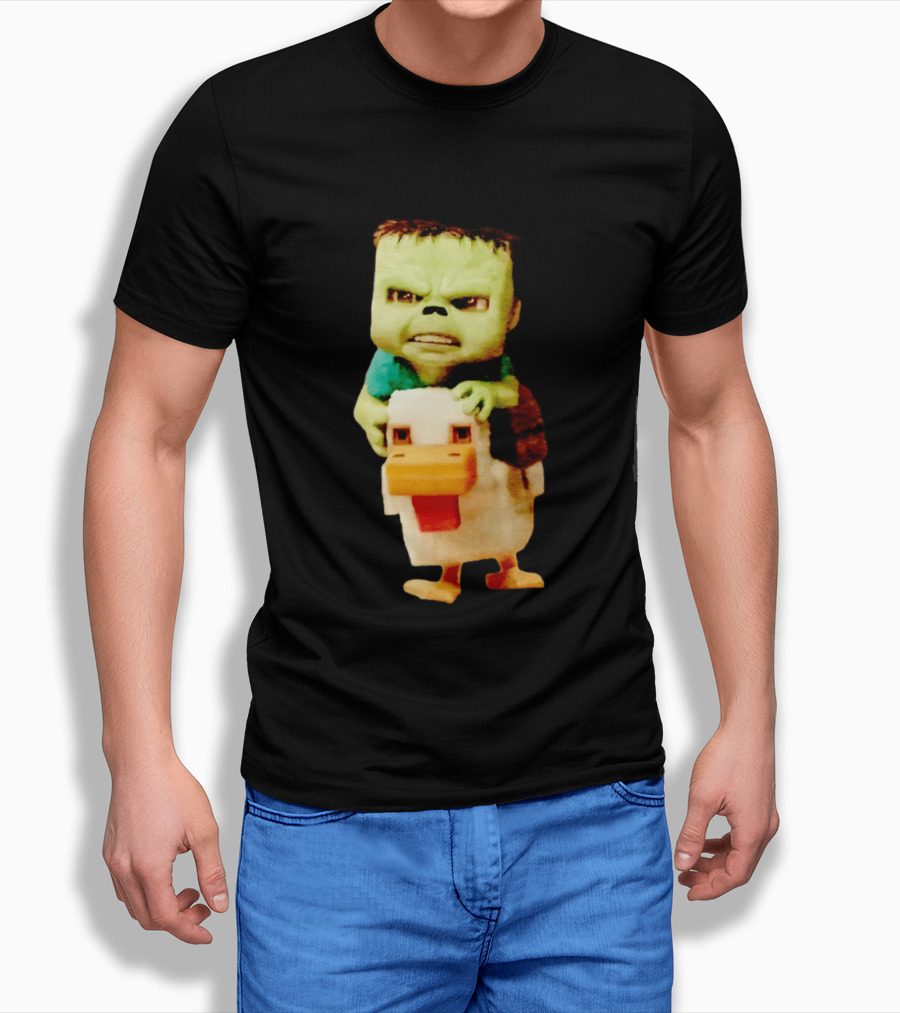 Minecraft Chicken Jockey Frankenstein Mashup T-Shirt