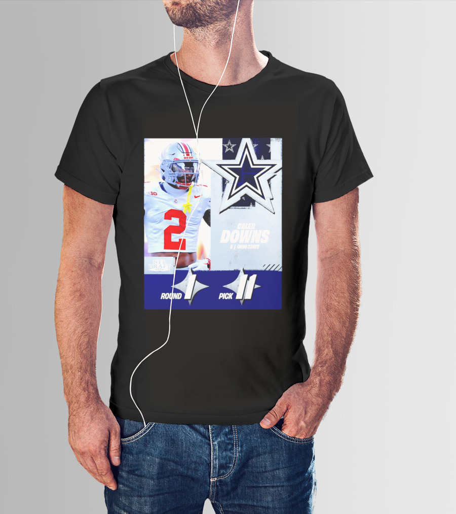 Dallas Cowboys Round 1 Pick 11 Caleb Downs Ohio State NFL Draft 2026 T-Shirt