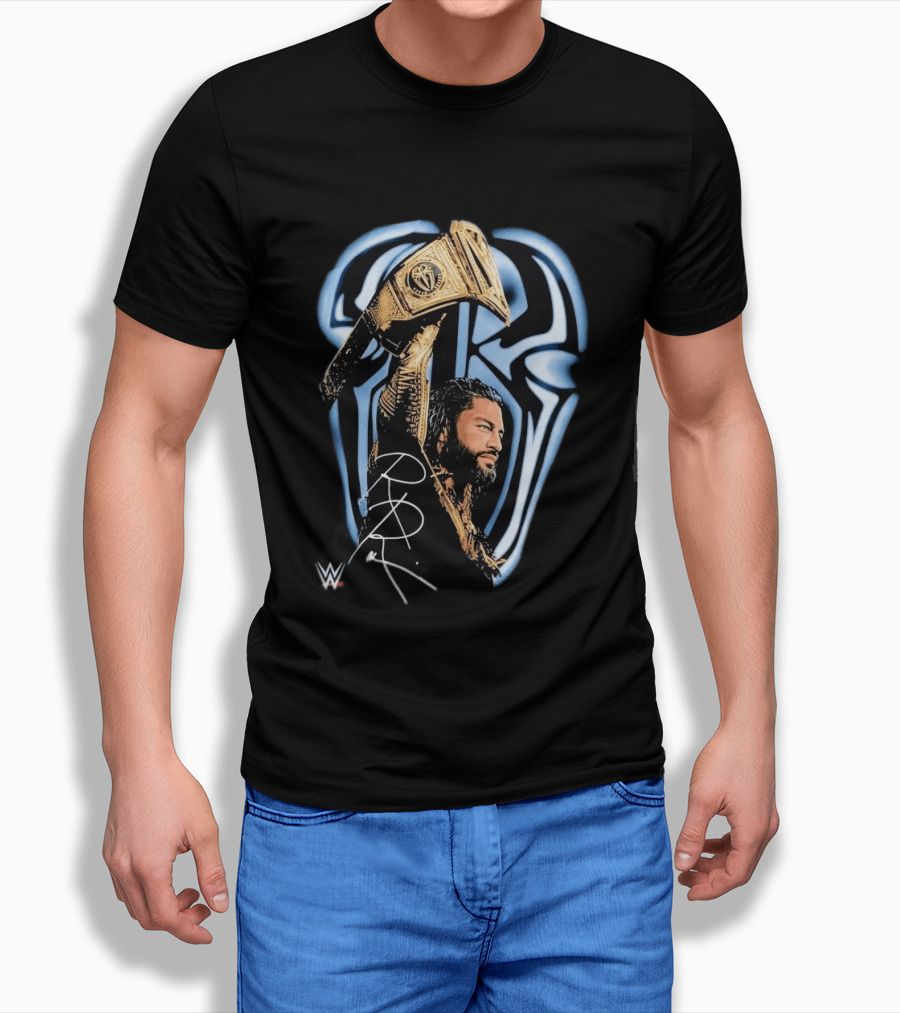 OVO WWE Collaboration Roman Reigns Holding Championship Belt 2026 T-Shirt