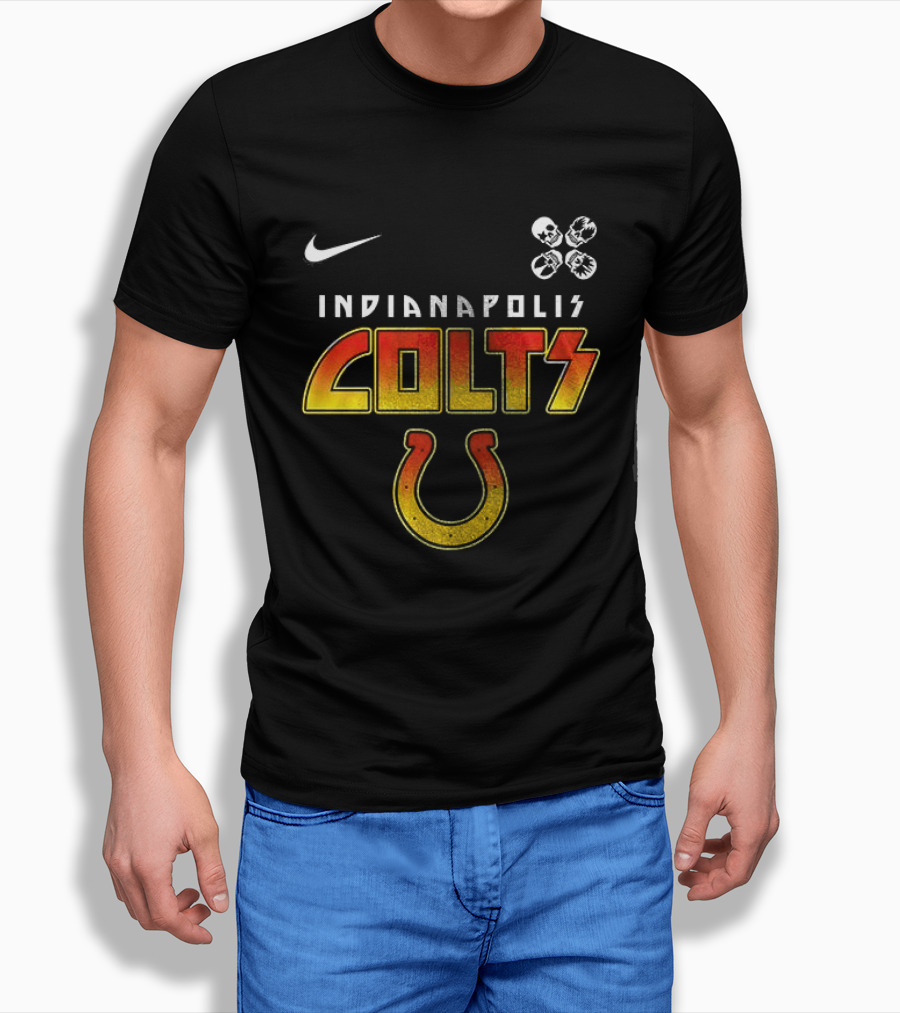 Indianapolis Colts Nike Rock And Roll Colts Logo Abbey Road T-Shirt