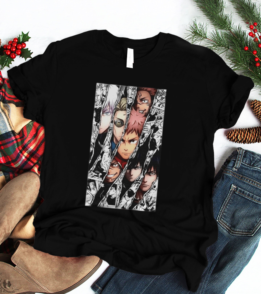 Jujutsu Kaisen Manga Characters Panel Split Burst T-Shirt