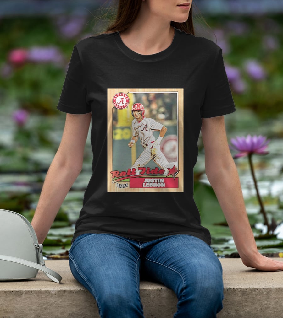 Justin Lebron Alabama Crimson Tide Roll Tide Bama Baseball Card T-Shirt
