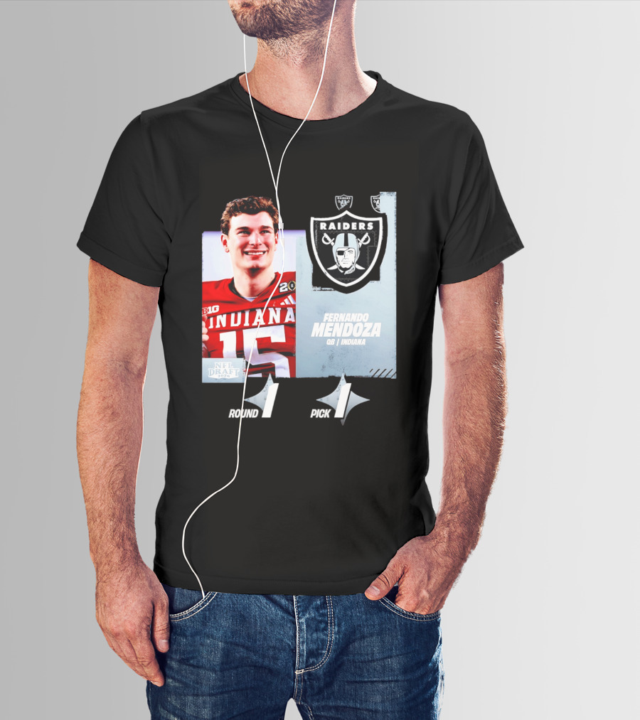 Fernando Mendoza QB Indiana Las Vegas Raiders NFL Draft 2026 Round 1 Pick 1 T-Shirt