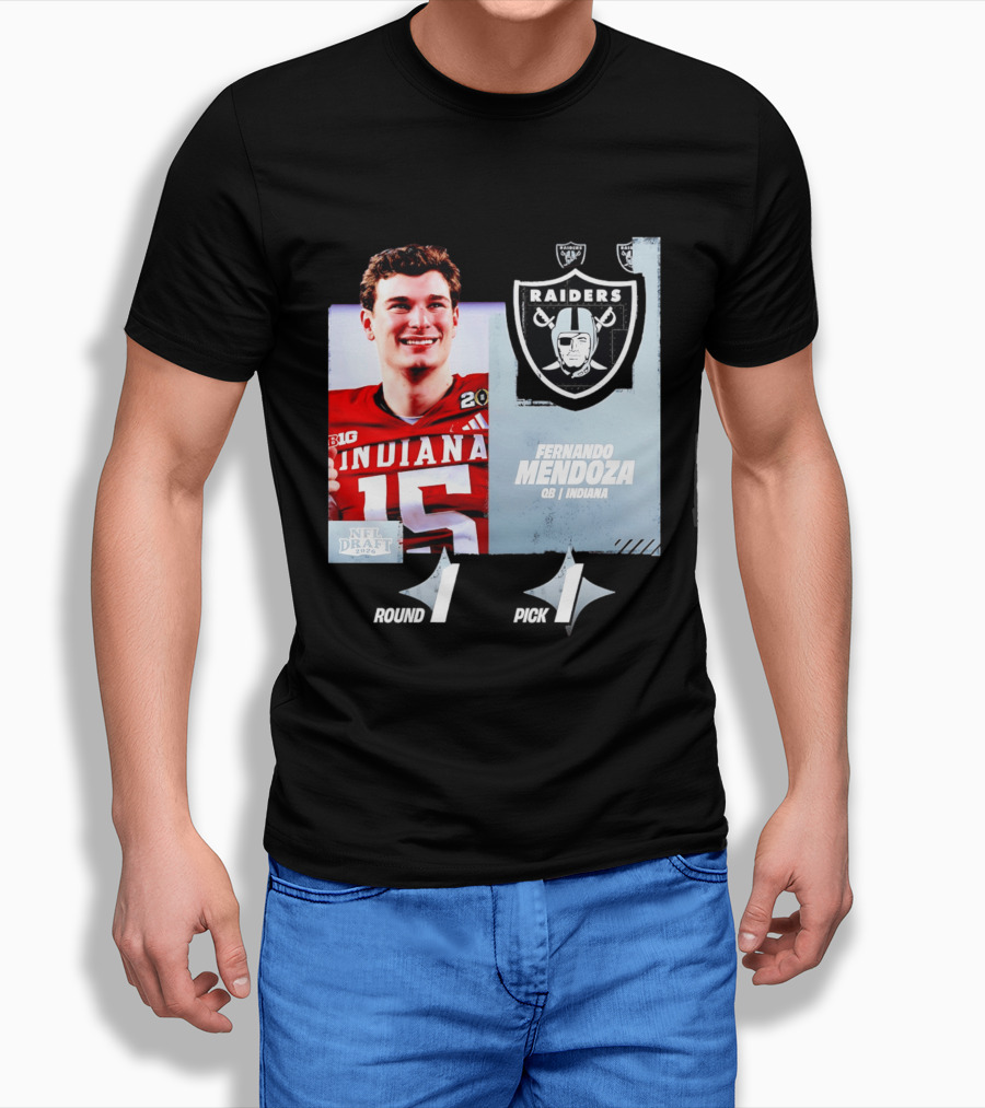 Fernando Mendoza QB Indiana Las Vegas Raiders NFL Draft 2026 Round 1 Pick 1 T-Shirt