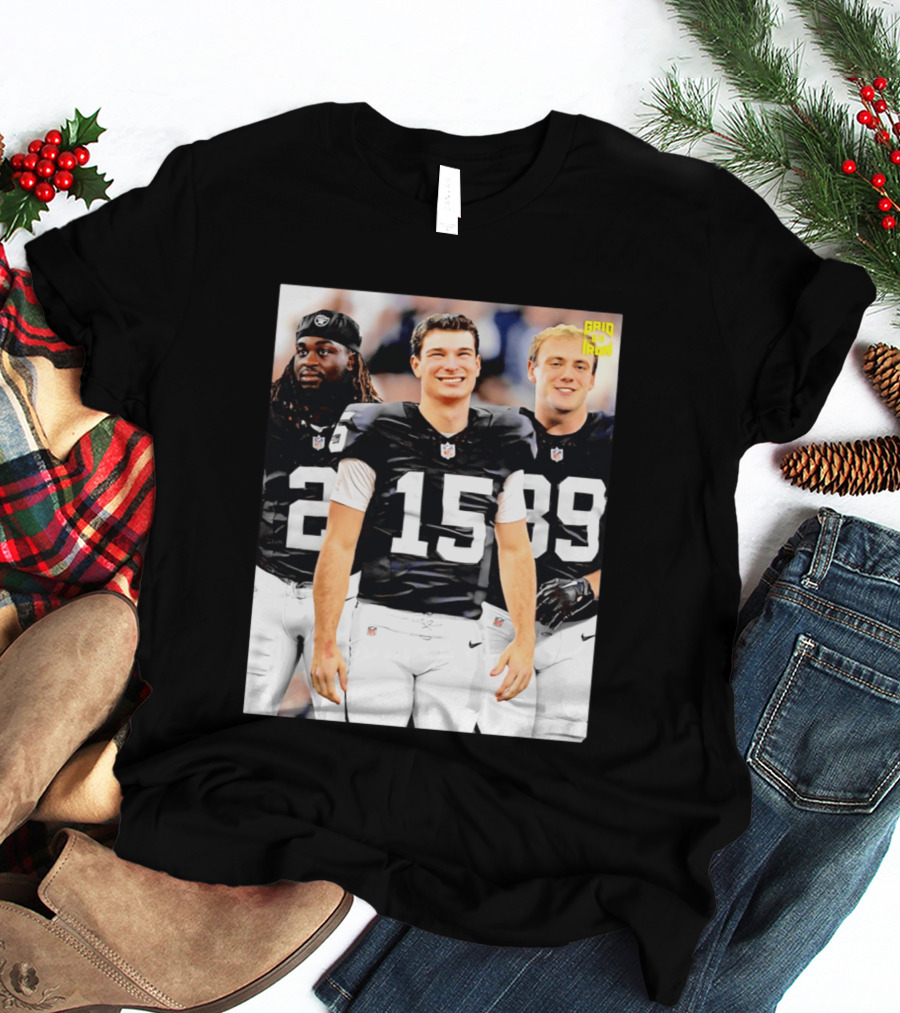 Las Vegas Raiders Kirk Cousins Fernando Mendoza Ashton Jeanty Gridiron T-Shirt