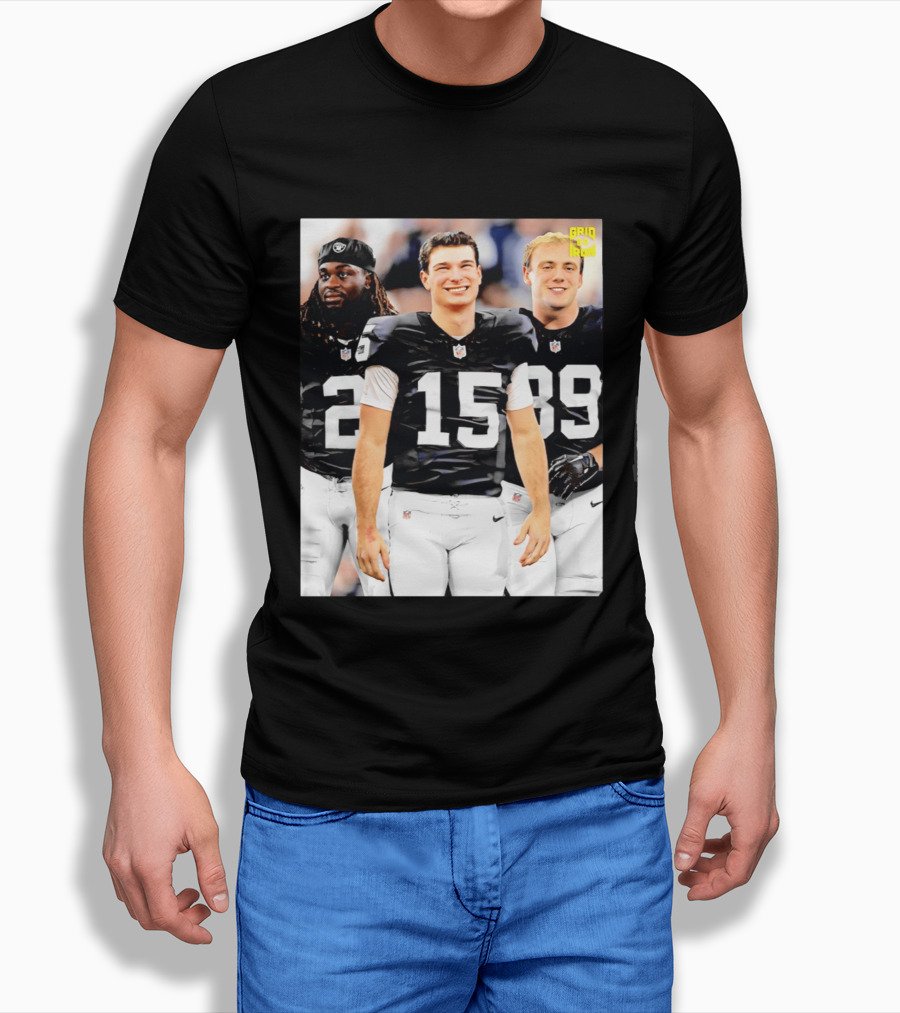Las Vegas Raiders Kirk Cousins Fernando Mendoza Ashton Jeanty Gridiron T-Shirt