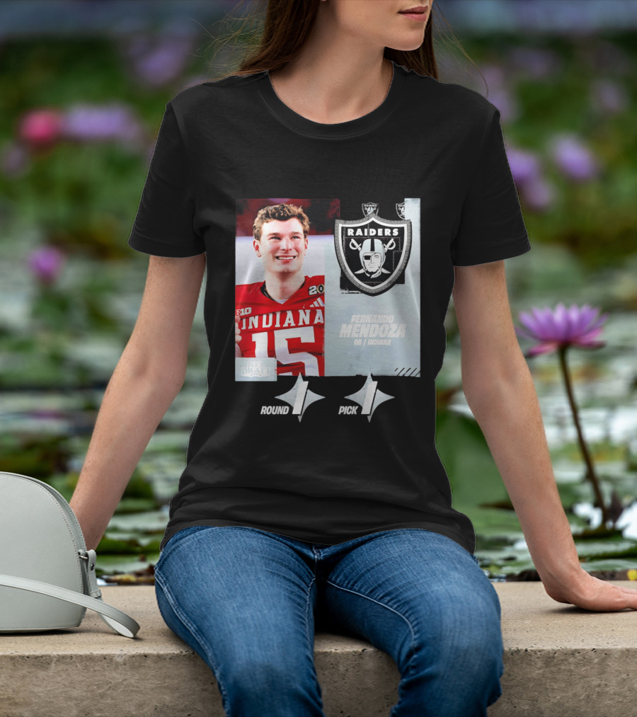 Fernando Mendoza QB Indiana Las Vegas Raiders Round 1 Pick 1 NFL Draft 2026 T-Shirt