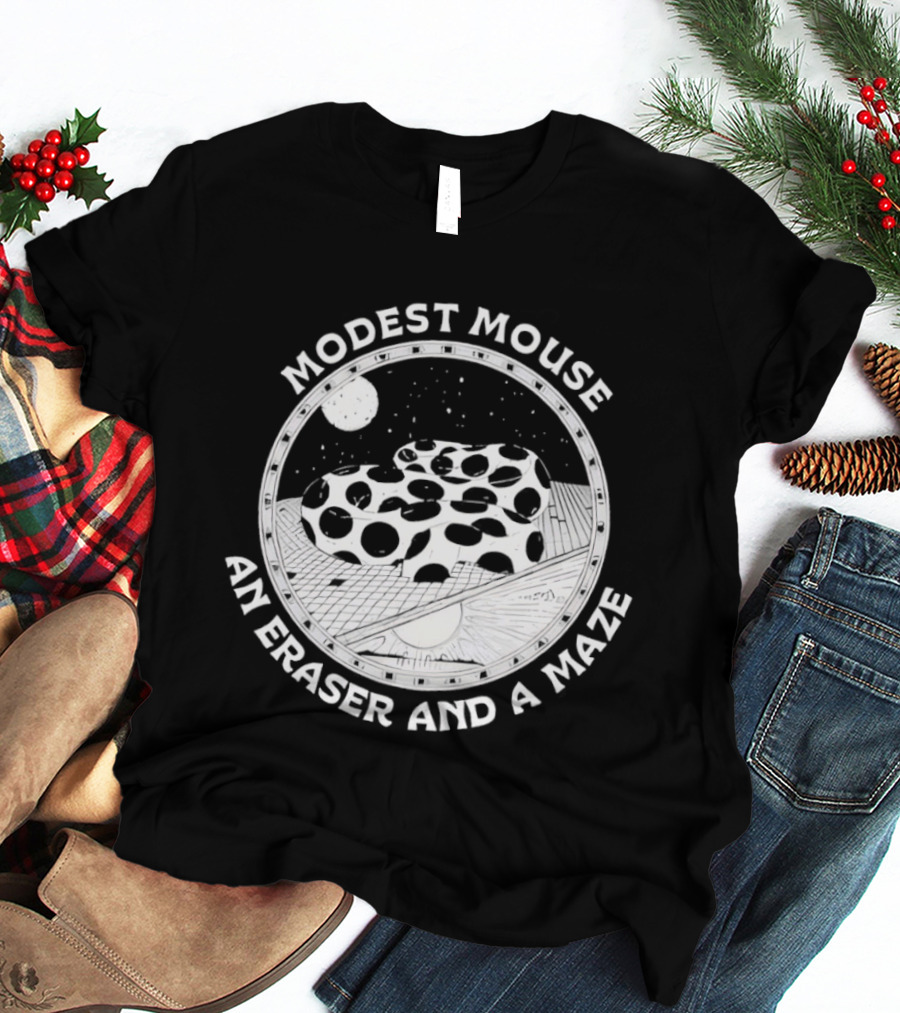 Modest Mouse An Eraser And A Maze Circle Moon Stars Maze T-Shirt