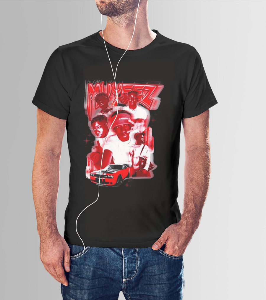 Muyeez Red Dodge Challenger Car Scene T-Shirt