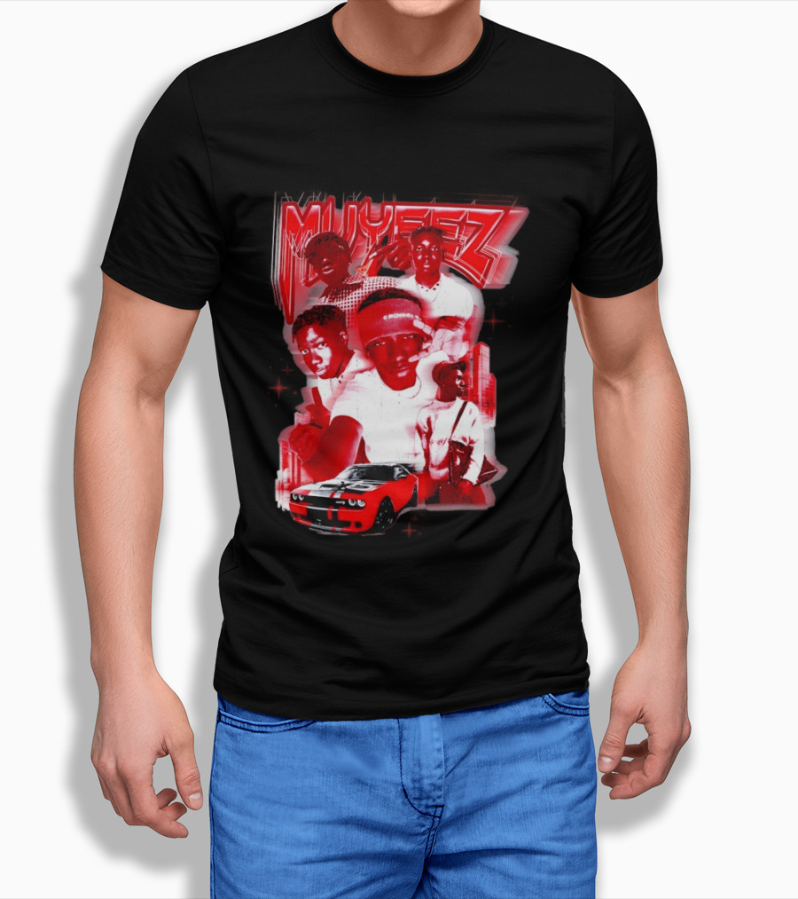 Muyeez Red Dodge Challenger Car Scene T-Shirt
