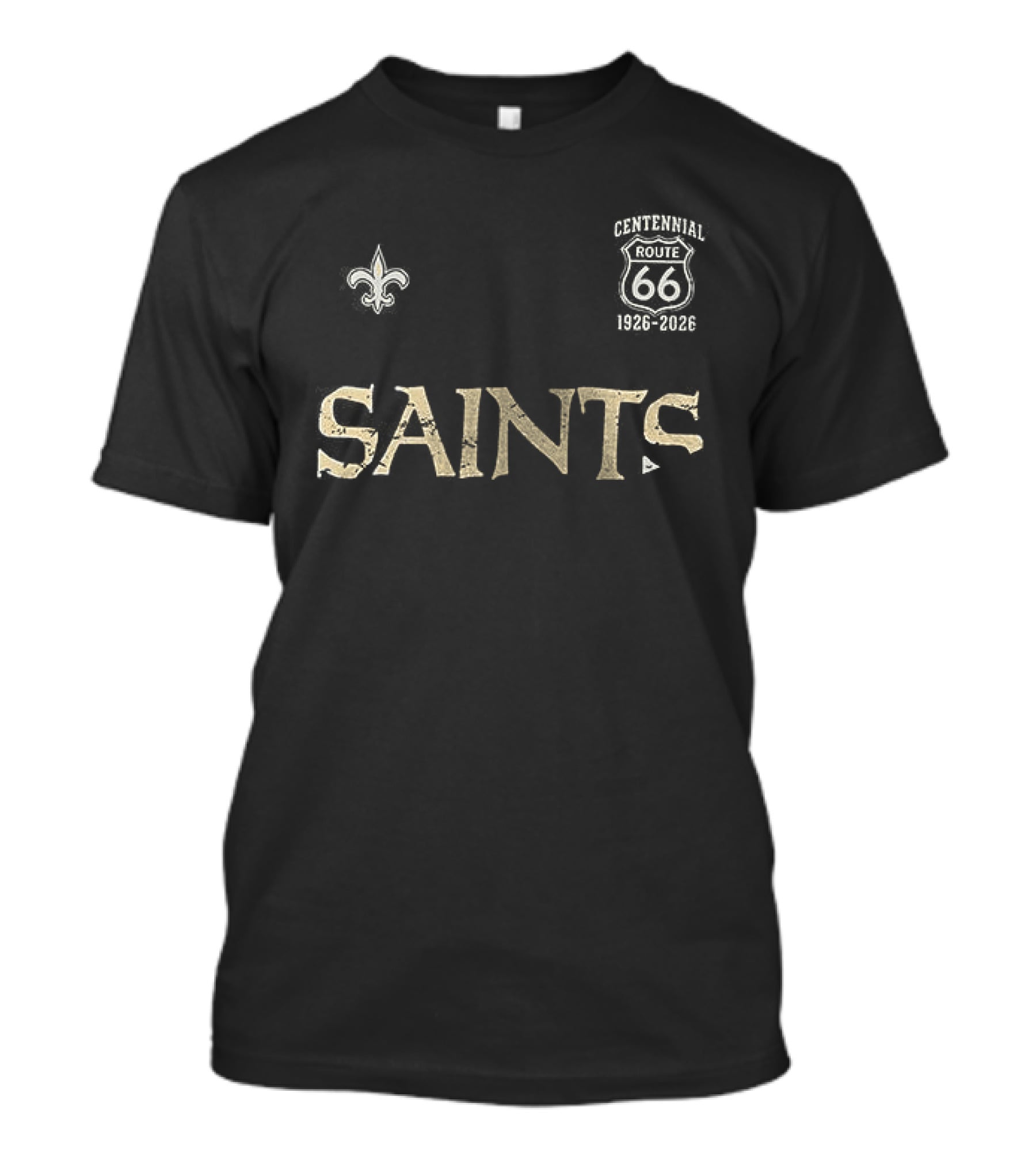 New Orleans Saints Route 66 Centennial 100th Anniversary Fleur De Lis T-Shirt