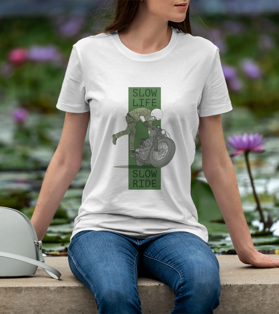 Biker Slow Life Slow Ride Motorcycle Adventure T-Shirt