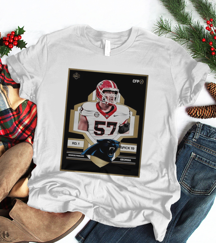Georgia Monroe Freeling Pick 19 Carolina Panthers CFP Draft Round 1 T-Shirt