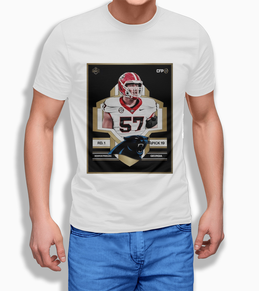 Georgia Monroe Freeling Pick 19 Carolina Panthers CFP Draft Round 1 T-Shirt