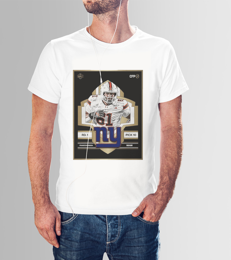 Francis Mauigoa Miami Round 1 Pick 10 New York Giants 2026 Draft T-Shirt