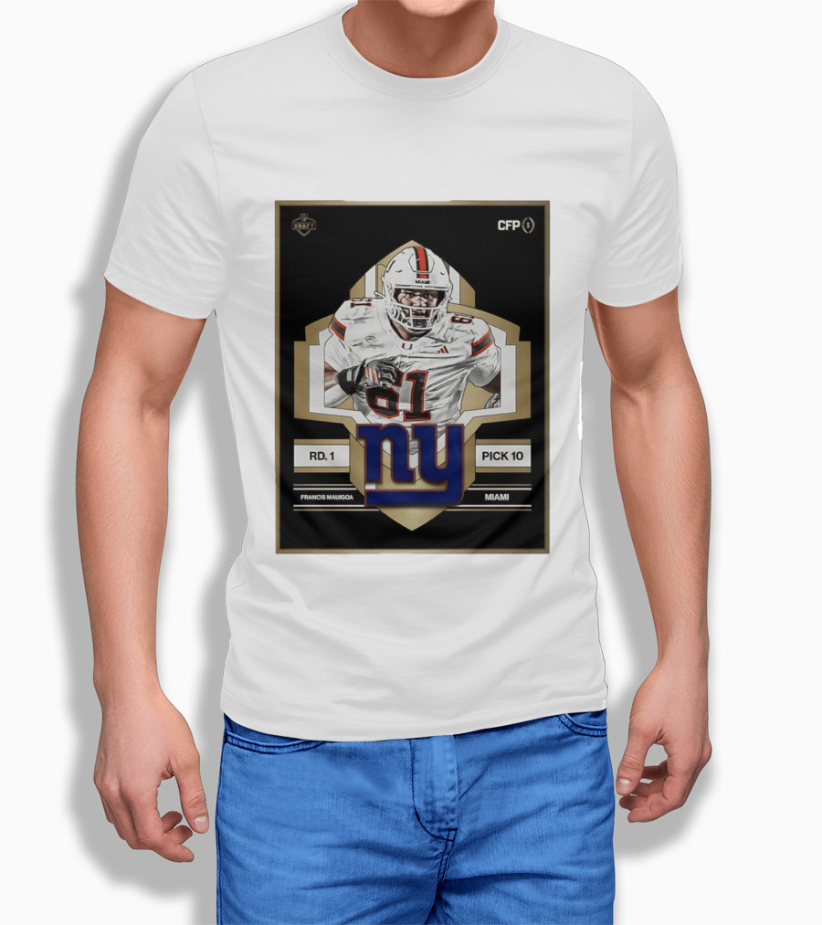 Francis Mauigoa Miami Round 1 Pick 10 New York Giants 2026 Draft T-Shirt