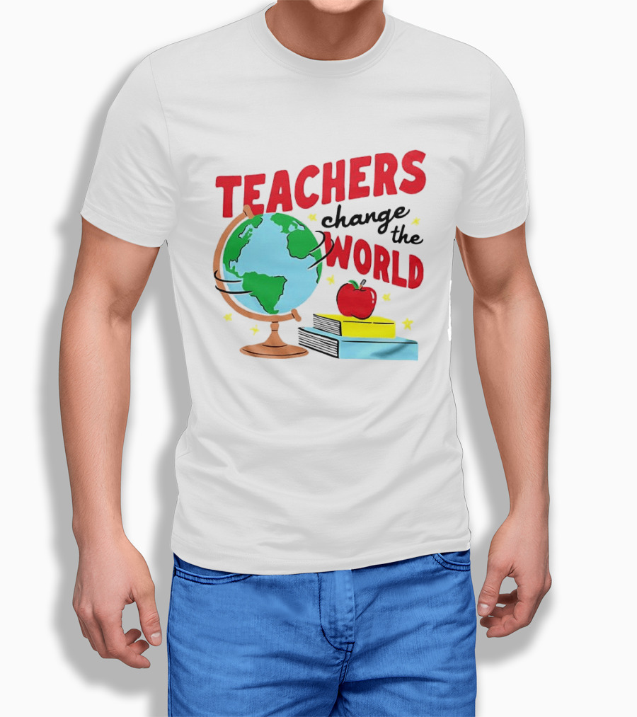 Teachers Change The World Globe Book Apple T-Shirt