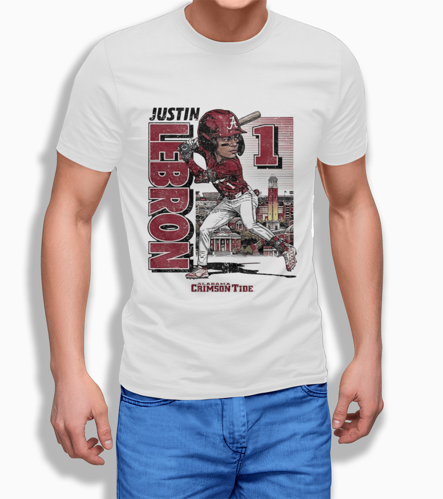 Justin Lebron Alabama Crimson Tide Swing Caricature 1 T-Shirt