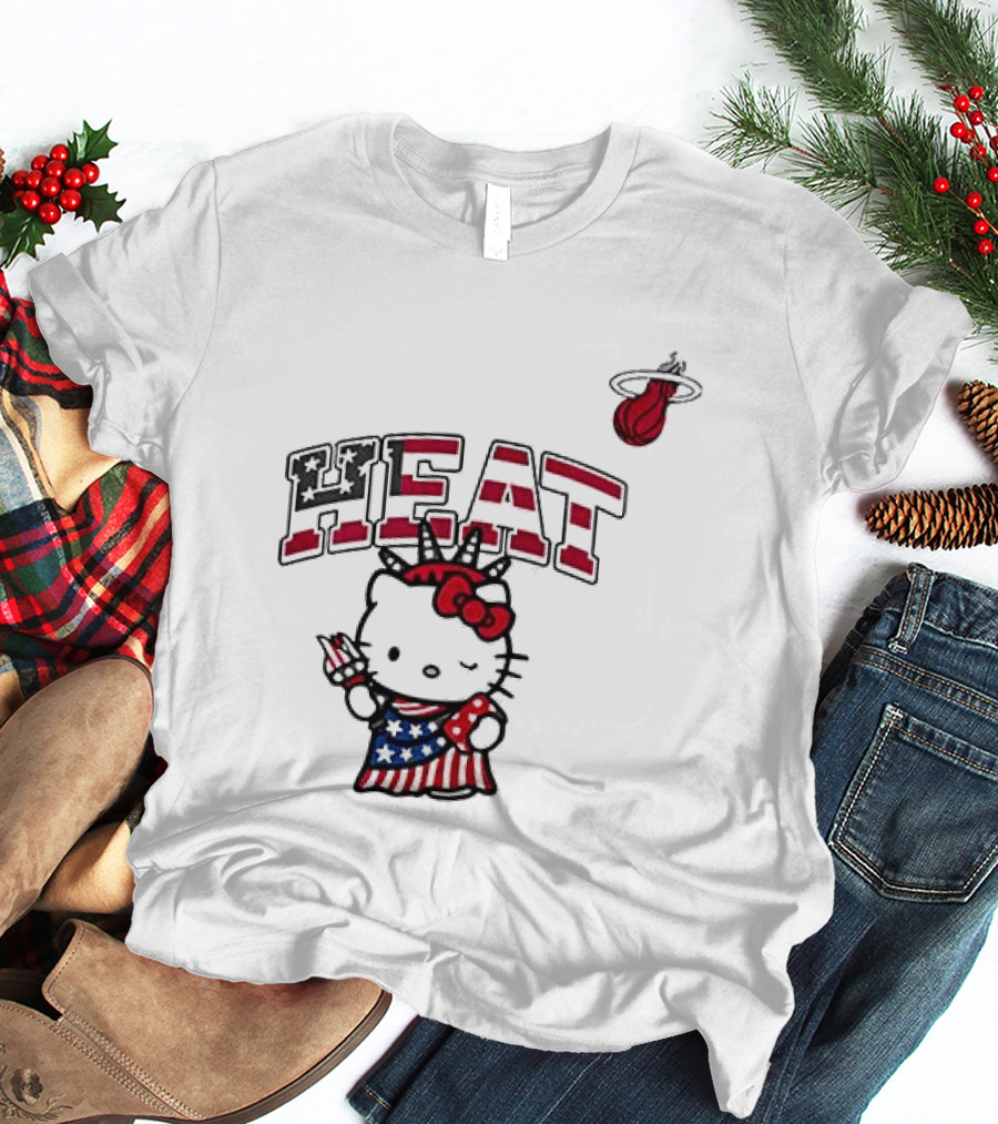 Hello Kitty Miami Heat Independence Day Celebration 1776 T-Shirt