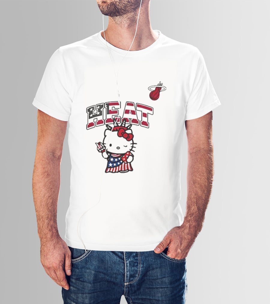 Hello Kitty Miami Heat Independence Day Celebration 1776 T-Shirt
