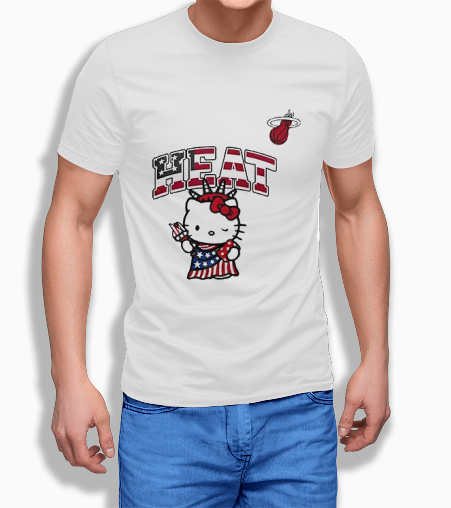 Hello Kitty Miami Heat Independence Day Celebration 1776 T-Shirt
