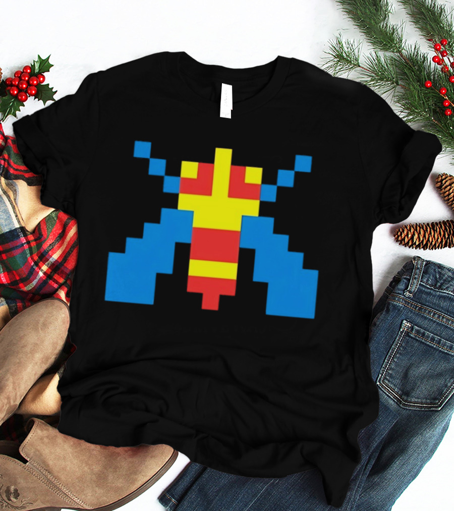 Galaga Alien Sprite Pixelated Retro Video Game T-Shirt