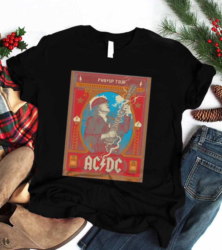 PWR Up Tour ACDC Parque Estadio Nacional Santiago De Chile Marzo 2020 T-Shirt