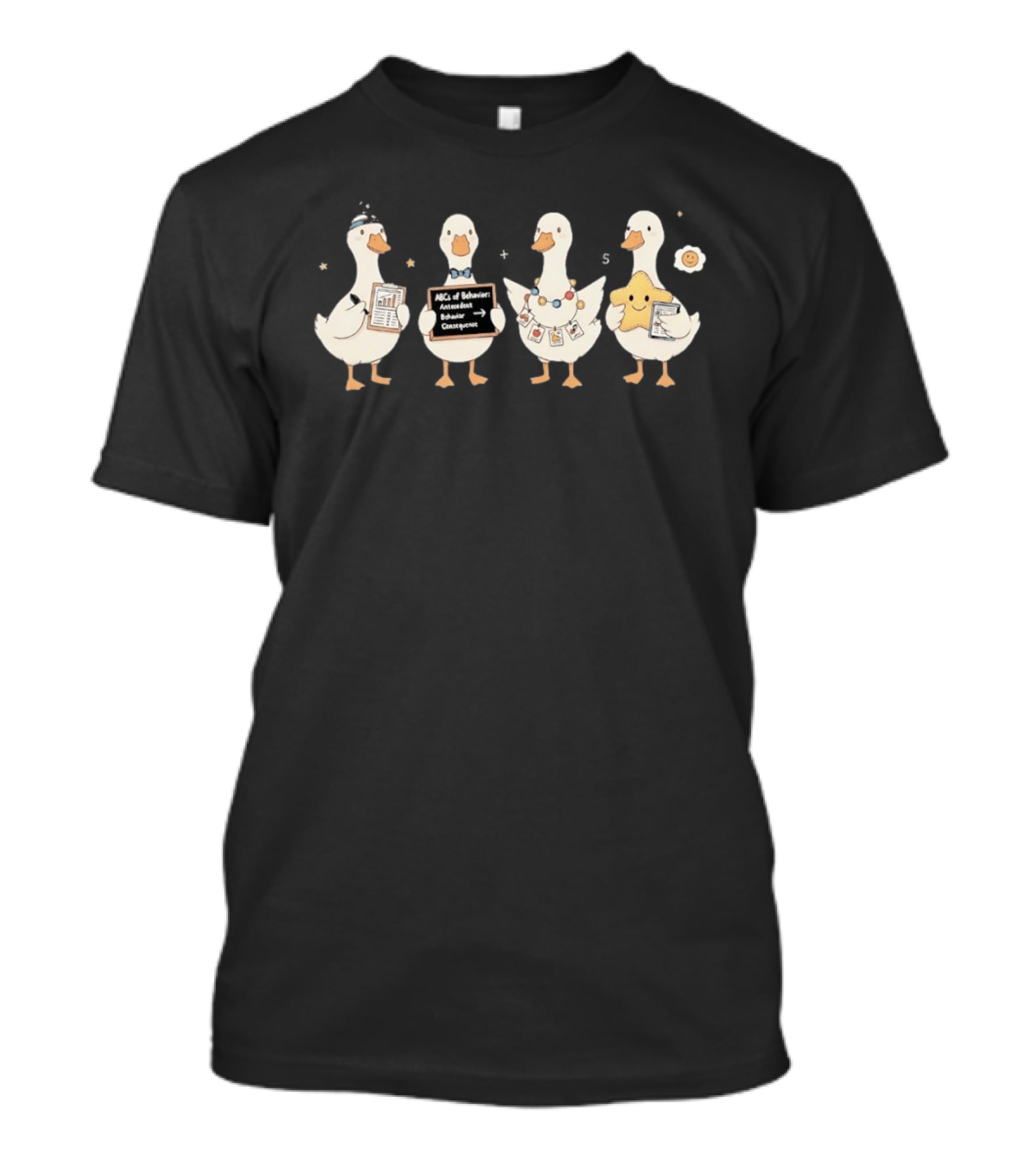 Back To School Goose Just A Teacher Goose Silly Goose Social Worker ABCs Of Behavior T-Shirt