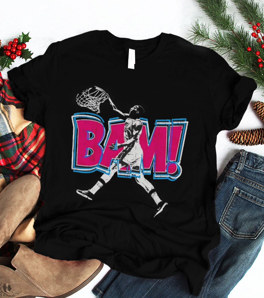 Bam Miami Heat Basketball Player Action Comic T-Shirt